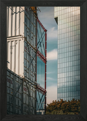 Schiffscontainer Gebäude gerahmtes Wandbild Poster Leinwanddruck Bild