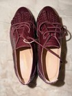 Zimmermann Burgundy Embossed Leather Platform Oxford Brogues Women’s Shoes — photo 3
