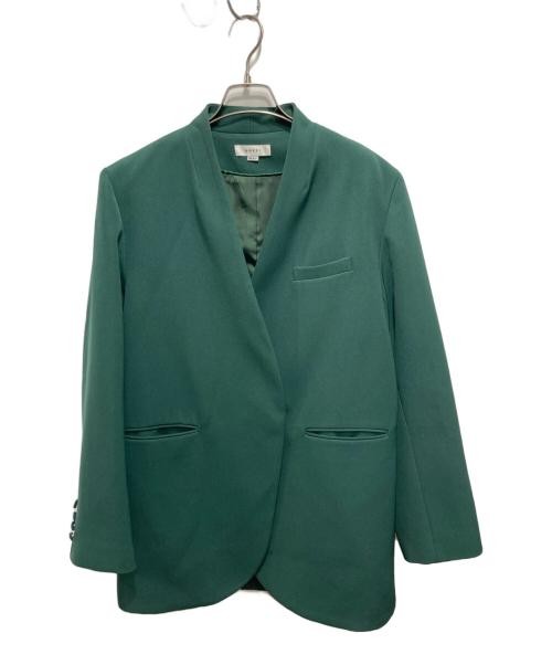 Ameri Ladies Green Collarless Jacket S Polyester … - image 1