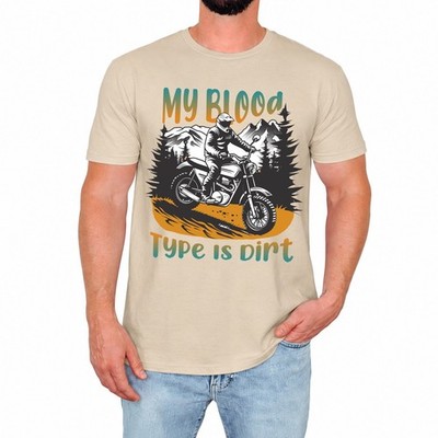 My Blood Type Is Dirt Herren T-Shirt Biker Motorrad Fun Abenteuer Geschenk