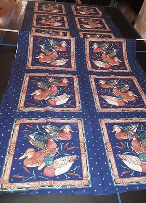 Duck Fabric Panels 12 Springmaid Southwestern VTG Mallard Wood 2 3/4 yrds x 45''w