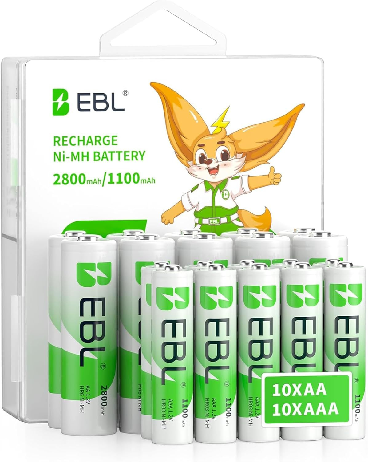 20 Pile Ricaricabili AA AAA - Addio Sprechi con 2800mAh di Energia