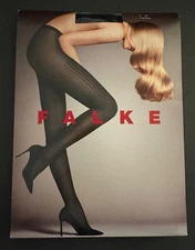 NEW! FALKE Prime Rib Tights - 1 Pair Designer Hosiery in Marine (Size L)