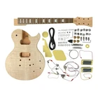 Haze LPM385SFMDIY Solid Flame Maple Top Mahogany HLP H-H Electric Guitar DIY Kit