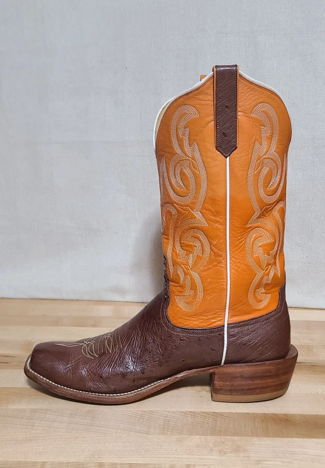 Rios of Mercedes 牛仔靴,男式 11.5 D,光滑鸵鸟,请阅读 — 第 3/4 张图片