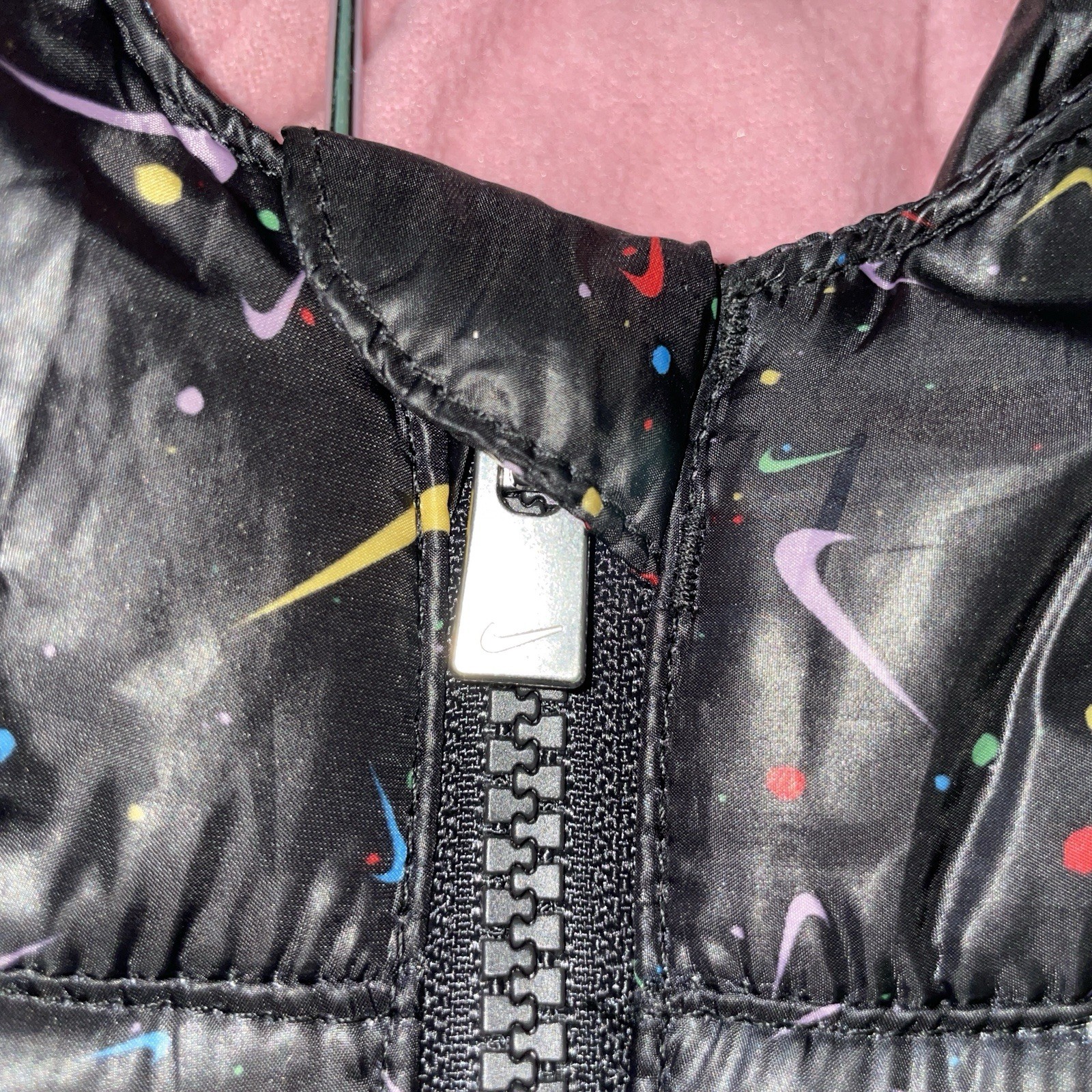 SACAI X NIKE Giacca Nike bambina taglia 4T nera con logo swoosh puffer coat