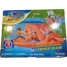 H2OGO! Triple Water Slide with Tsunami Splash Ramp 16'