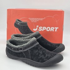 JSport Janie Women's Black Slip-On Comfort Shoes Faux Fur Lined Multi Sizes