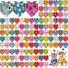 120 PCS - Summertime Bandanas for Smaller Dogs, 30 Styles, Pet Scarves, Washable