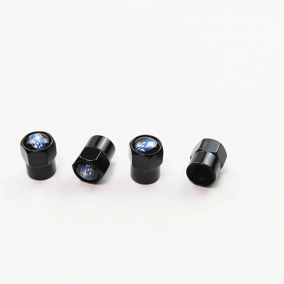 Compatible with Subaru 4Pcs Tire Valve Stem Caps Black Anodized Aluminum Set - Image 3 of 4