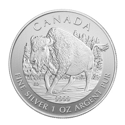 1 Unze (1 oz) Silber Anlagemünze Wildlife Canada Bison 2013 in Kapsel