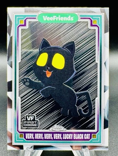 2025 Topps Chrome Vee Friends Very Very Lucky Black Cat Yellow Eyes 