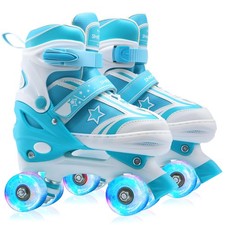 SMOOJOY Kids Roller Skates w/ Light-Up Wheels - 4 Adjustable Sizes for Boys  Gi