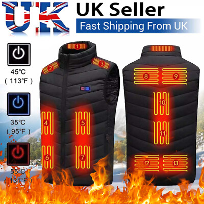 USB Heated Vest Warm Gilet Winter Electric Jacket Men Women