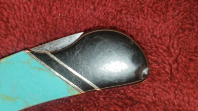 Santa Fe Stoneworks Real Turquoise & Jet Knife | eBay
