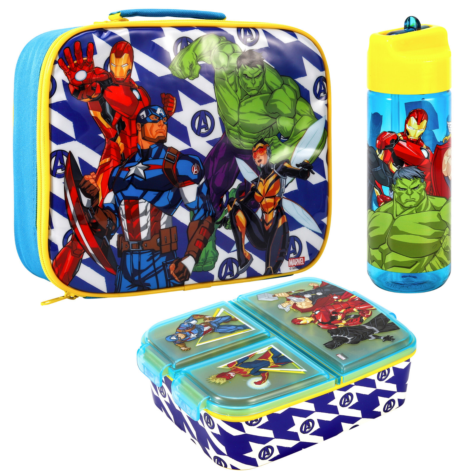 Avengers Kids Lunch Box Set – Lunch Bag, Lunch Box and 580ml Water Bottle