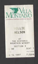 1997 Willie Nelson Mtn Winery Saratoga California Ticket Stub 8-14-97