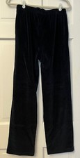 St. John Sport by Marie Gray Women  s Black Velour Elastic Waist Pants size Small