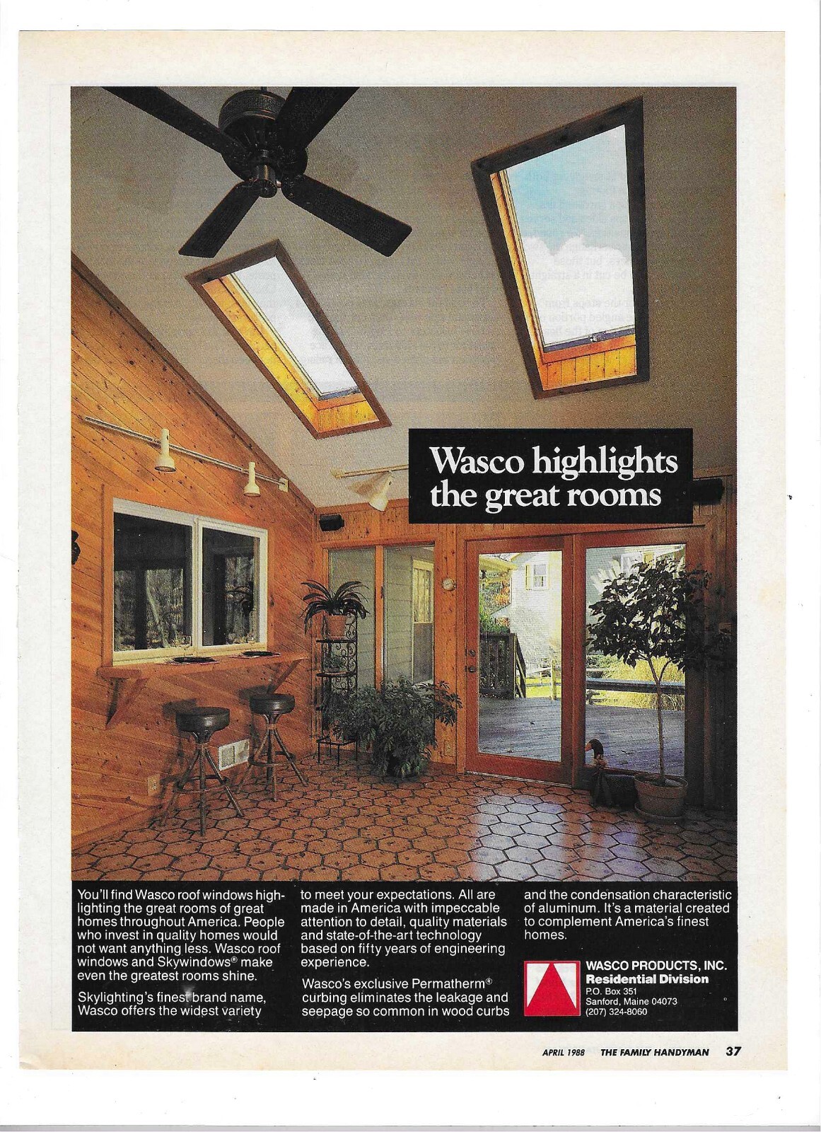 Windows 1988 1988 Wasco Roof Windows Skylights Sanford Maine Vintage Print ...