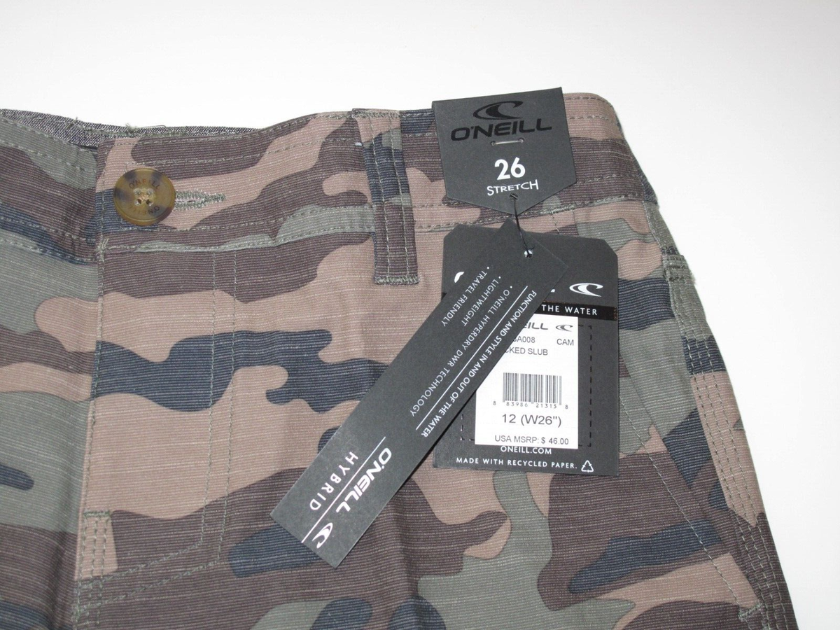 O'Neill Boys 12/26 Camo Print Locked Slub Hybrid Shorts Board