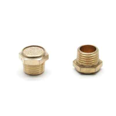 Brass Sintered Bronze Breather Vent Flat Pneumatic Muffler Filter1/4'' Npt pack