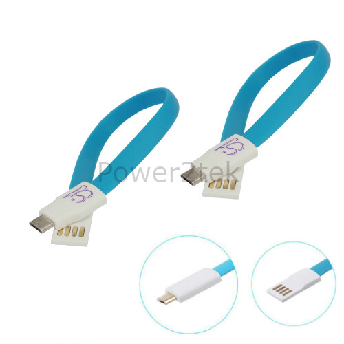 2 x Flat Magnet micro USB Data Sync Charger Cable for Xperia Z1 Z2 Z3 C3 NEW - Picture 1 of 5