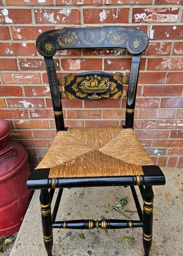 ETHAN ALLEN KLING TURTLE BACK HITCHCOCK Chair Black Gold Harvest Floral #5