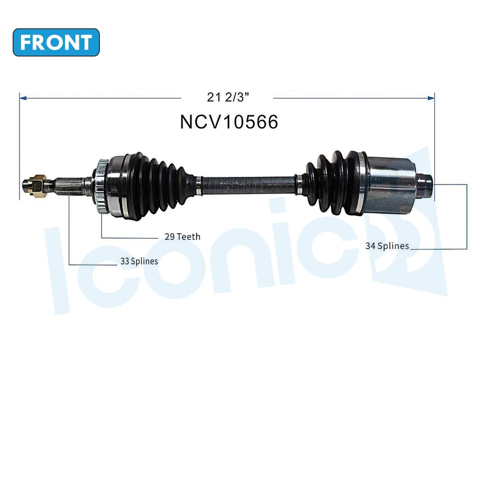 Ejes de eje delanteros CV para Saturn L100 L200 L300 2000-2005 LS1 LS2 LW1 LW2 LW200 Foto 2 de 4