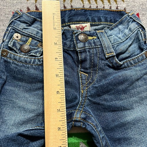 True Religion Jeans Youth Size 2 Jack Blue Denim Embroidered Flap Pockets D1 - Picture 4 of 12