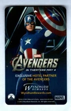WYNDHAM REWARDS Avengers MARVEL Captain America ( 2012 ) Hotel Key Card