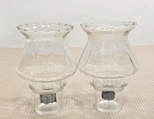 Vintage Homco Clear Ruffled Fluted Glass Peg Votive Candle Holder Sconce 5"