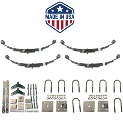 USA Made 4,400 lbs. Tandem Trailer Axle Kit (Leaf Springs, Hanger & U-Bolts)