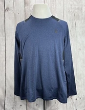 Spyder Mens Active Crew Neck Long Sleeve 4Way Stretch Reflective L Dust Navy NWT