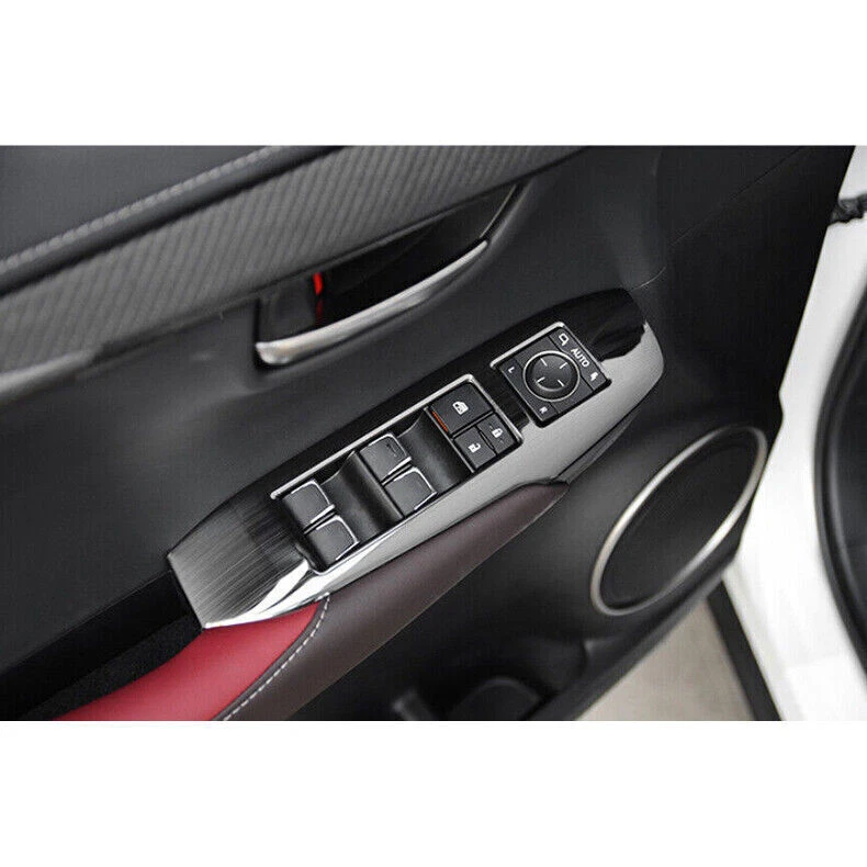For Lexus NX200t 300h 2015-21 Black Steel Window Lift Panel Lock Switch Cover 4p Foto 3 de 4