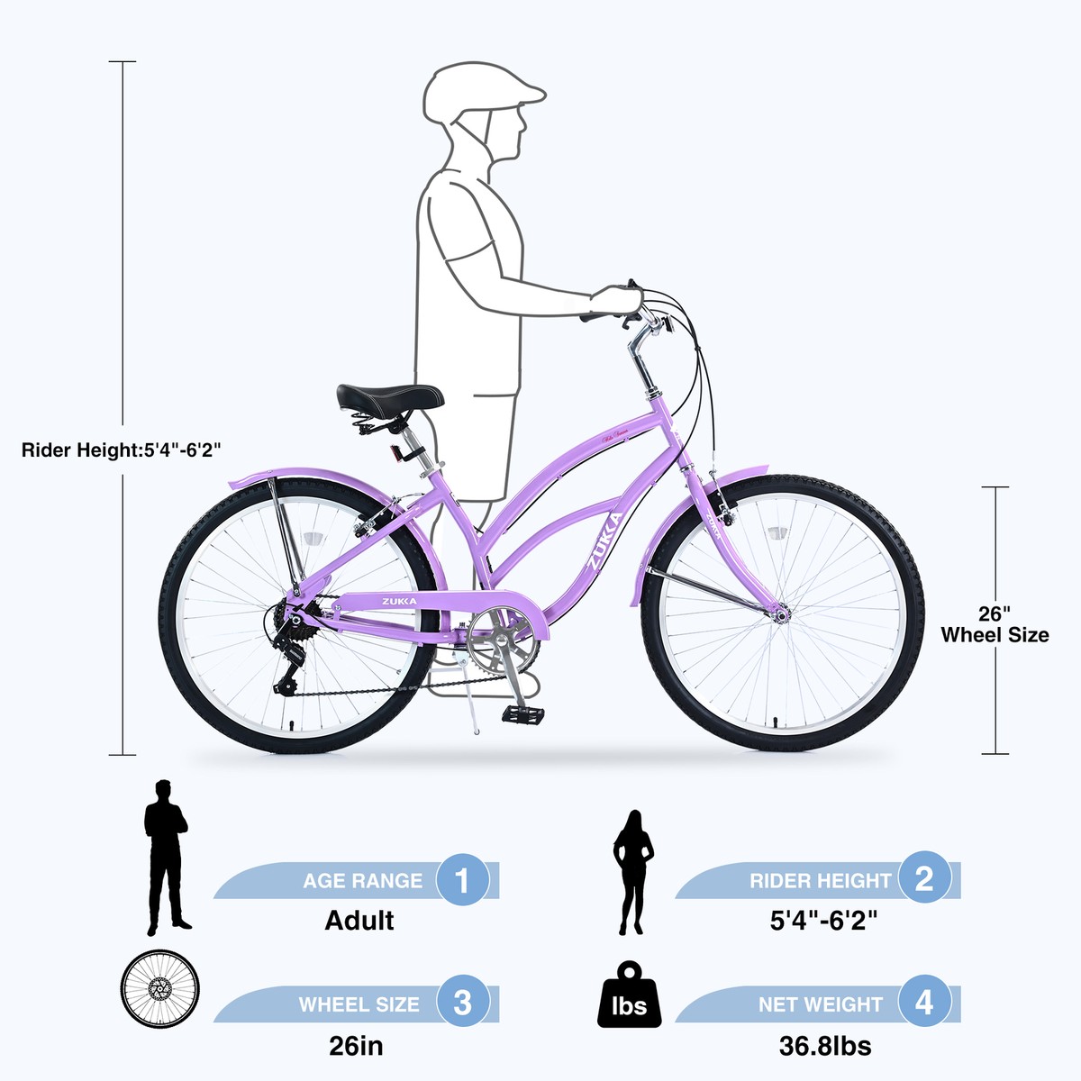 Womens Bike Wheel Size Huffy Cruiser Bike Size Chart 26 Inch Beach