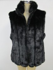 Fuda Black Faux Fur Reversible Sleeveless Vest Size L