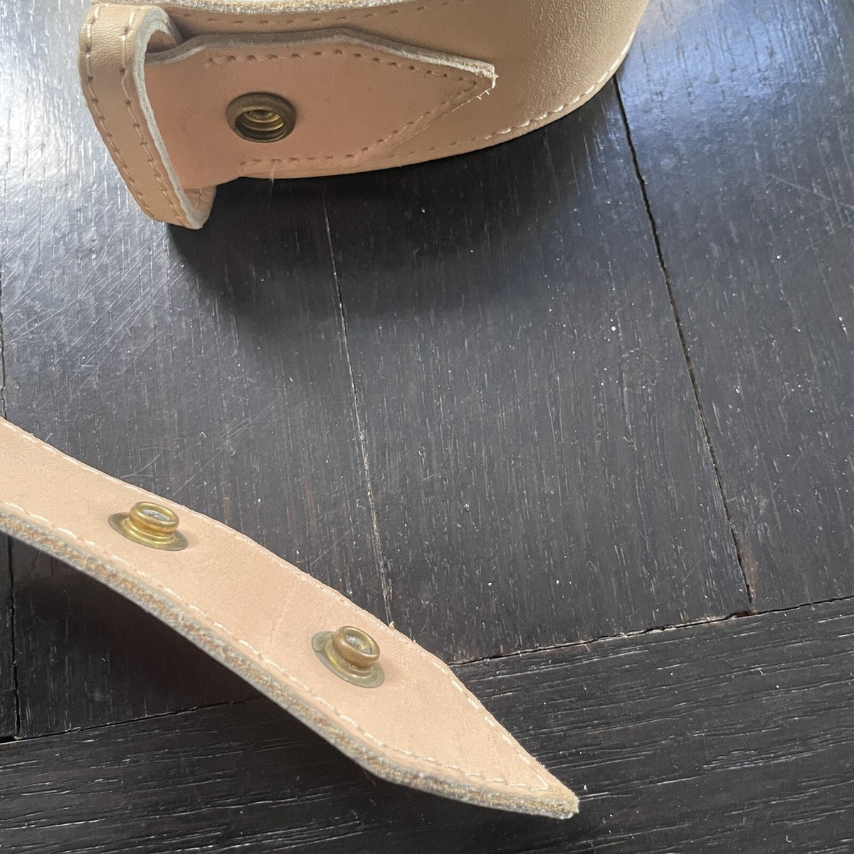 Vintage Sonia Rykiel leather belt with adjustable gold snaps 