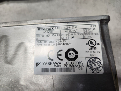Yaskawa Servo Drive & Motor SGDH-01AE / SGMAH-01AAA21 100W - Picture 6 of 7