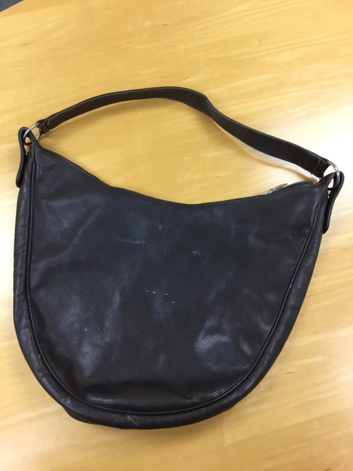 BARNEYS NEW YORK Bolso de Mano Hobo de Cuero Marrón Foto 4 de 4