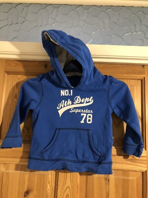 George Jungen royalblauer Hoodie ''Ath Dept'' Logo Alter 2-3 Jahre