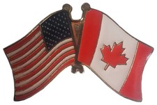 (2 PACK) CANADA & USA Friendship Flag Lapel pin *MADE IN USA* Patriotic hat tack