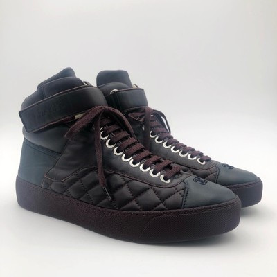 burgundy chanel sneakers