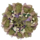 Lavender and Mint Spring Floral Wreath Handmade Deco Mesh