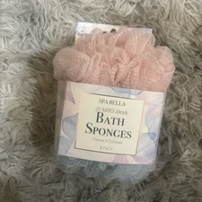 Pink and Grayish Blue Jumbo Mesh Bath Sponges