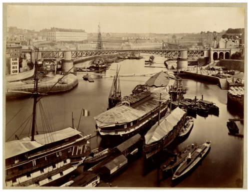Brest, port militaire Vintage print, tirage d'époque, Tirage albuminé   - Afbeelding 1 van 2