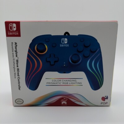 Nintendo Switch Controller PDP Afterglow Wave Wired Blau LED Beleuchtung