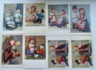 Dolls in Folk Costumes Russia Set of 8 Soviet Postcards 1964