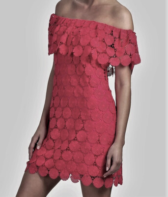 NWT $152 Trina Turk Bardot Daisy Crochet Off the Shoulder Dress Geranium M | eBay NWT $152 Trina Turk Bardot Daisy Crochet Off the Shoulder Dress Geranium M | eBay