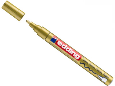 3 Lackmarker Edding 751 gold Wasserfest Permanent 1 - 2 mm Spitze