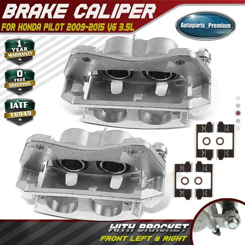 2x Disc Brake Calipers with Bracket for Honda Pilot 20092015 Front